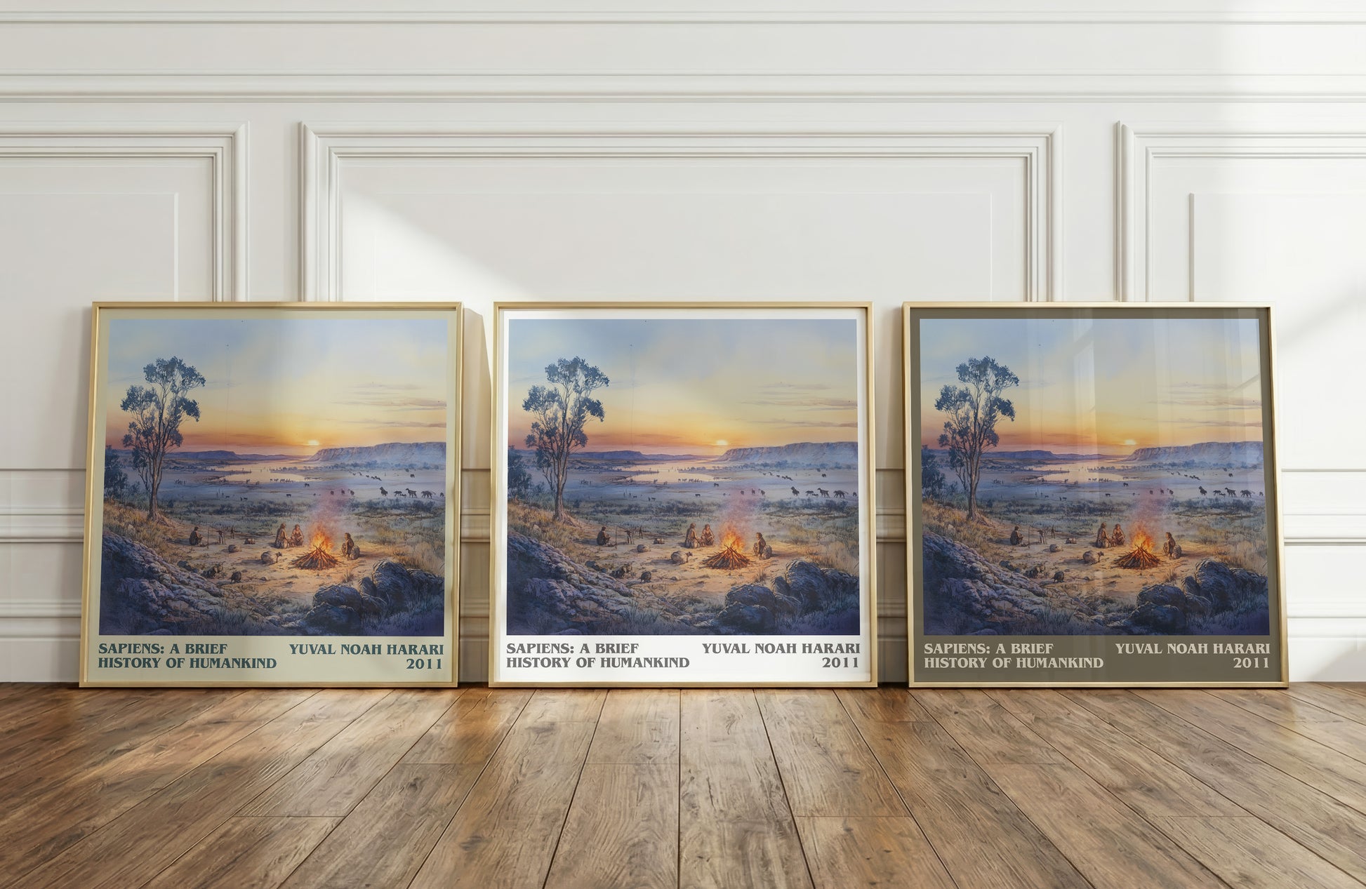 Sapiens: A Brief History of Humankind literary print framed by window – literary home decor