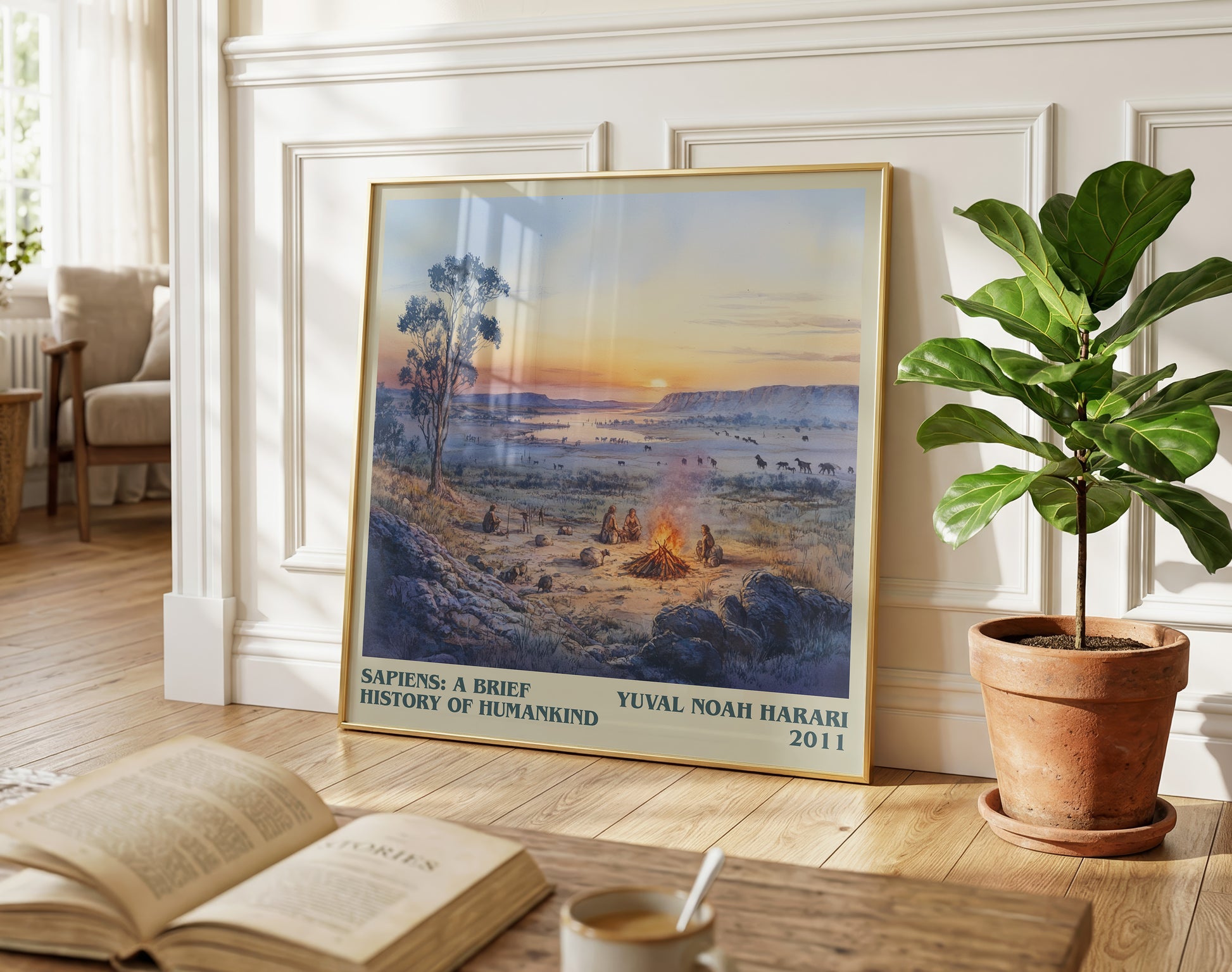 Sapiens: A Brief History of Humankind literary poster paired in gallery wall – literary art prints