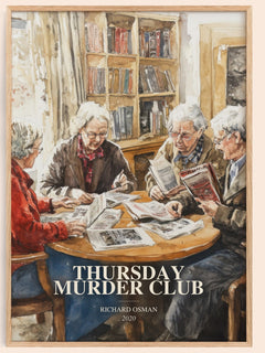 Thursday Murder Club Book Watercolour Illustration by Richard Osman