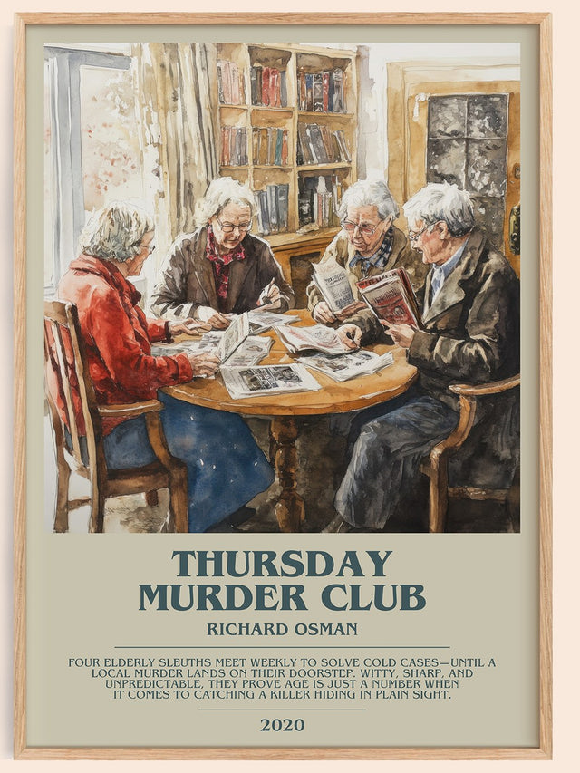 Thursday Murder Club Bookish Wall Art by Richard Osman