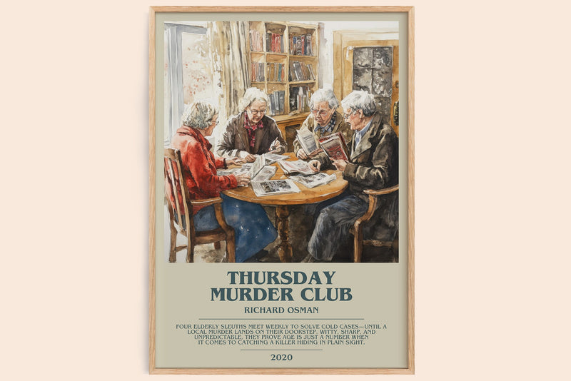 Thursday Murder Club Bookish Wall Art by Richard Osman (Modern style)