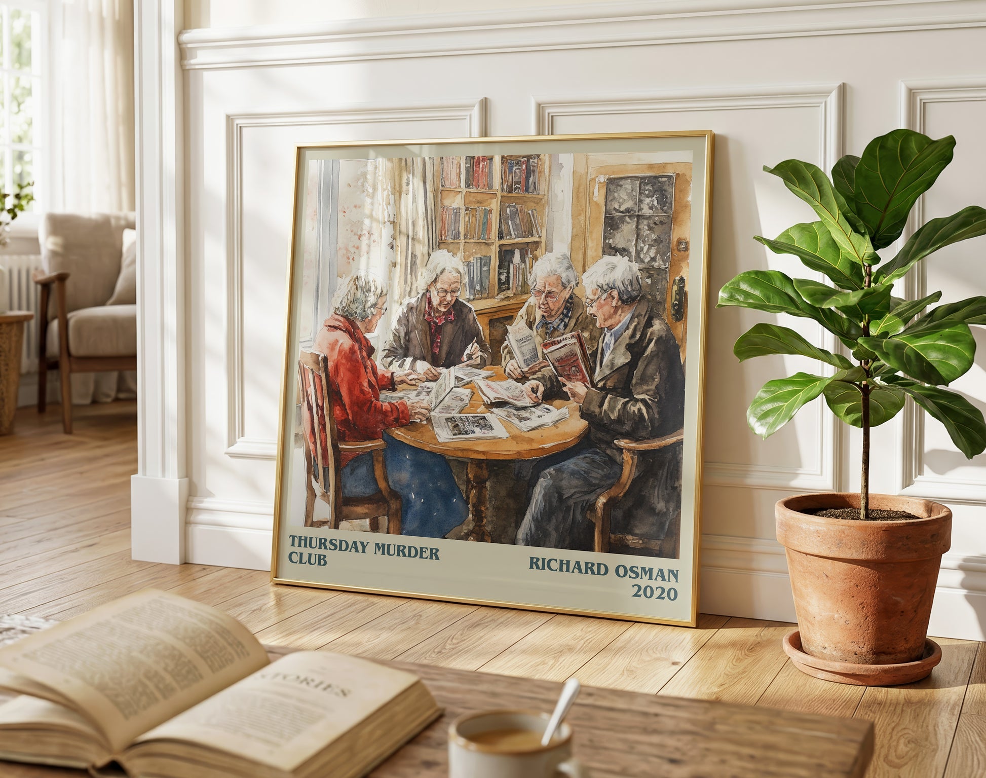 Thursday Murder Club literary poster paired in gallery wall – literary art prints