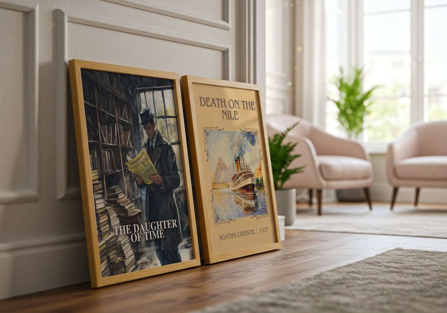The Daughter Of Time watercolour print framed by window – literary home decor