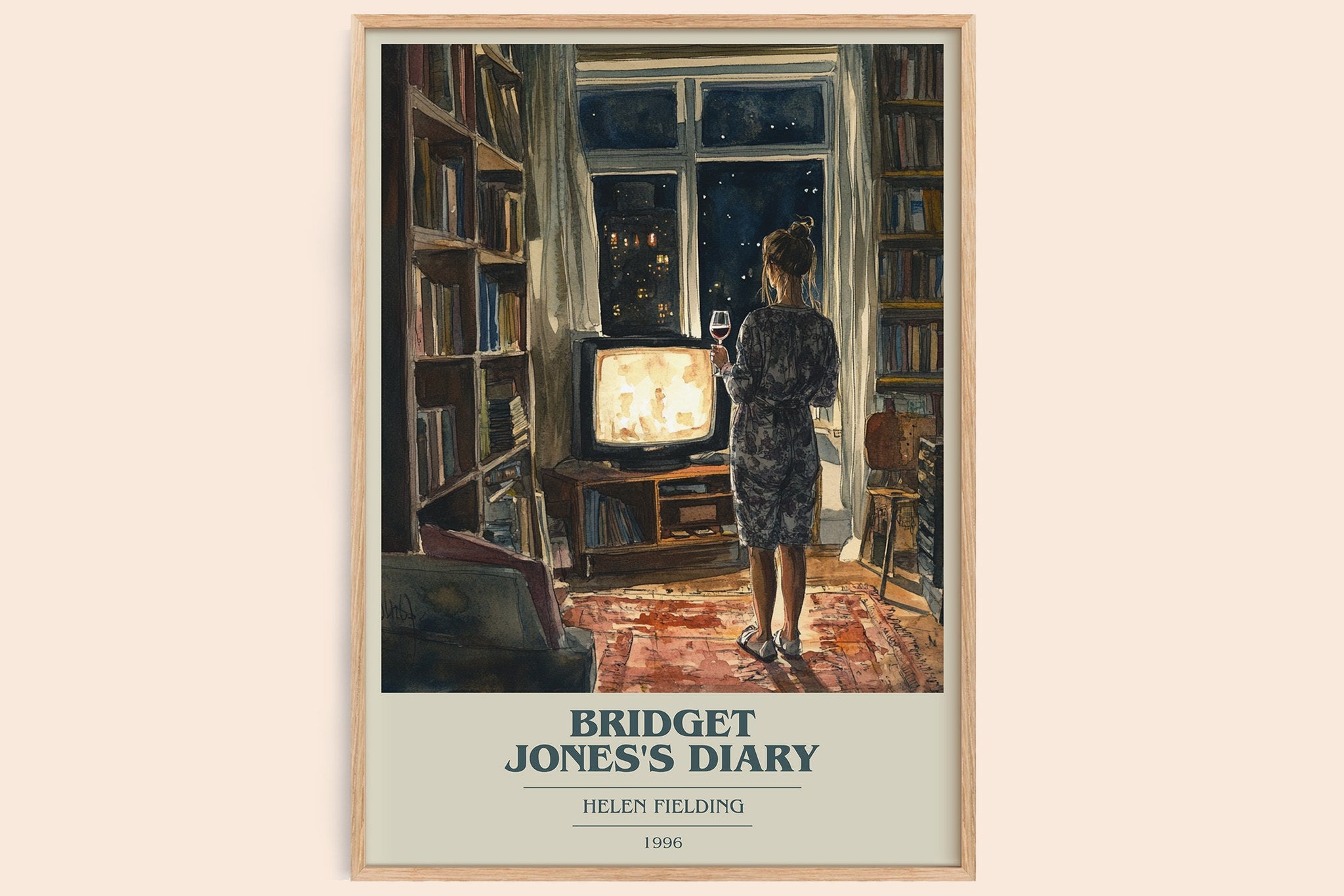 Bridget Jones's Diary Book Cover Poster by Helen Fielding