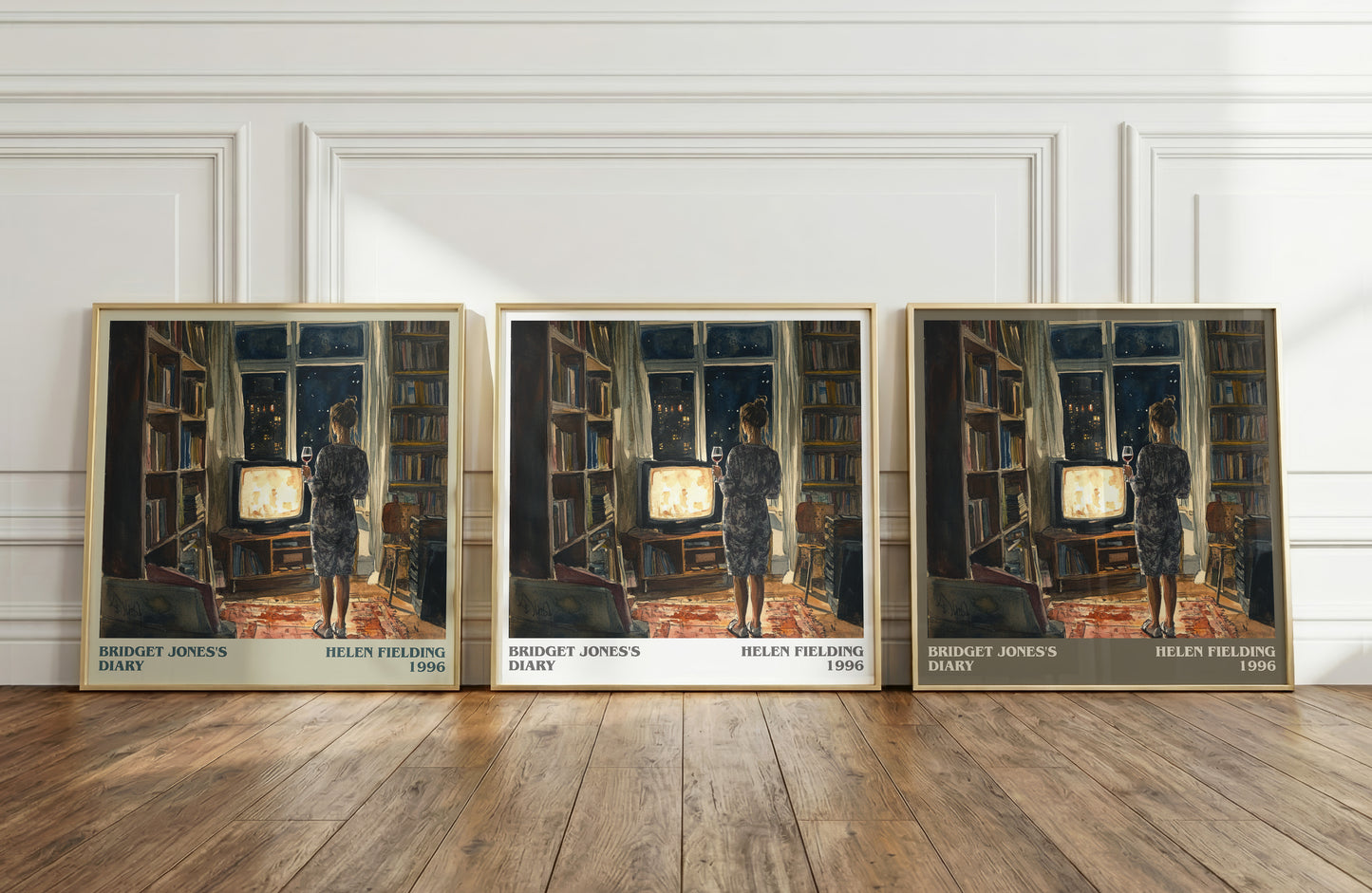 Bridget Jones's Diary literary print framed by window – literary home decor