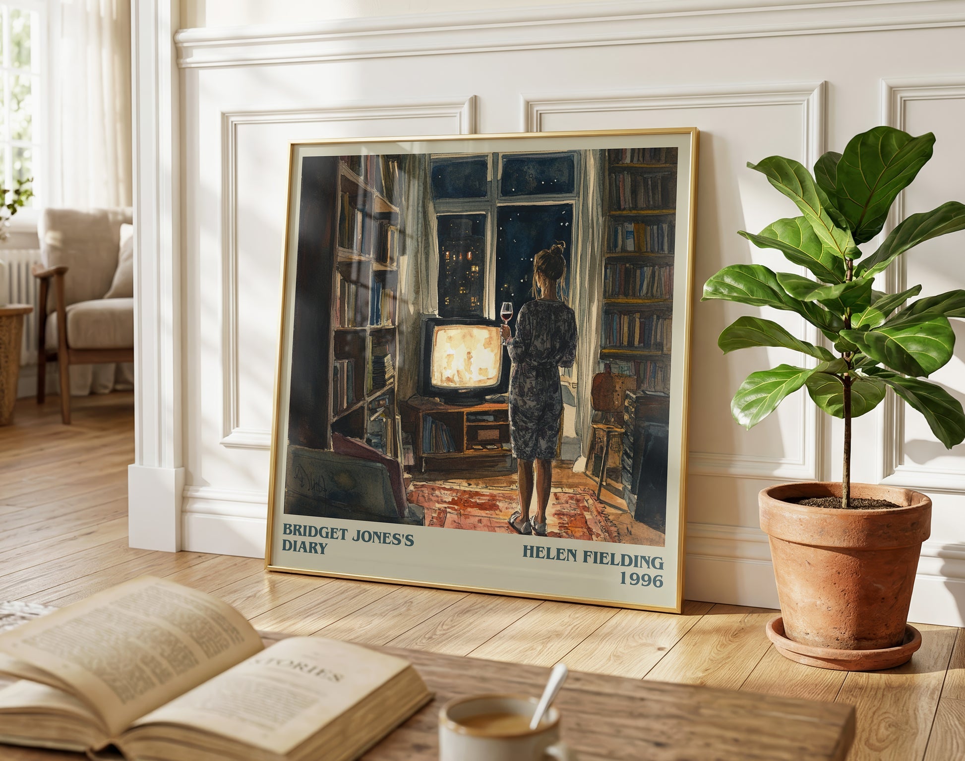 Bridget Jones's Diary literary poster paired in gallery wall – literary art prints