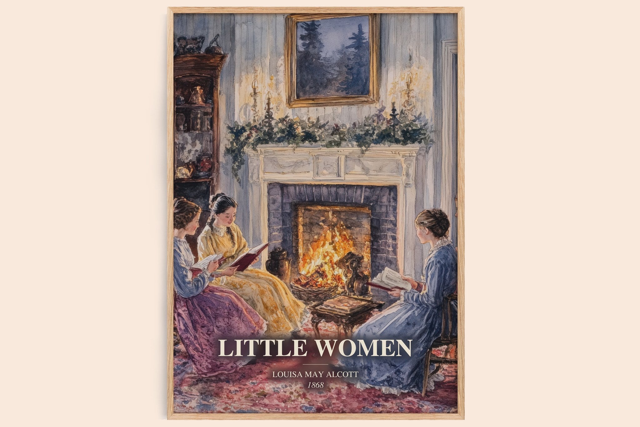 Little Women Book Watercolour Illustration by Louisa May Alcott