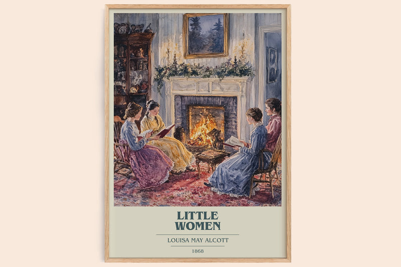 Little Women Book Cover Poster by Louisa May Alcott (Modern Minimalist style)