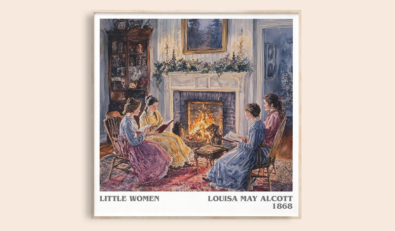 Little Women Literary Art Print by Louisa May Alcott (Square style)