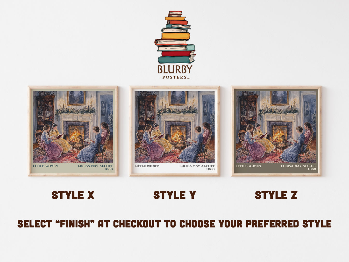 Little Women literary art print colour and style options – Louisa May Alcott book art