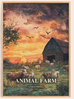 Animal Farm Book Watercolour Illustration by George Orwell
