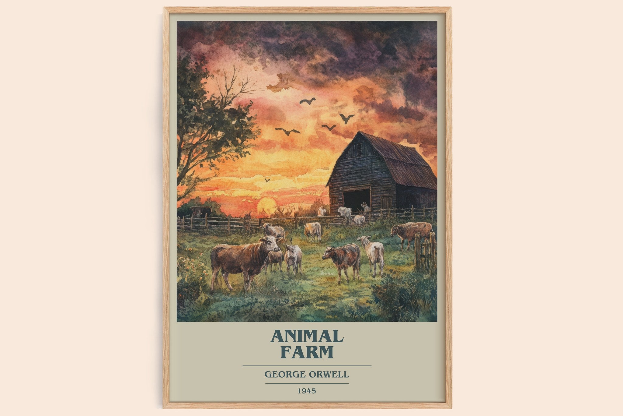 Animal Farm Book Cover Poster by George Orwell