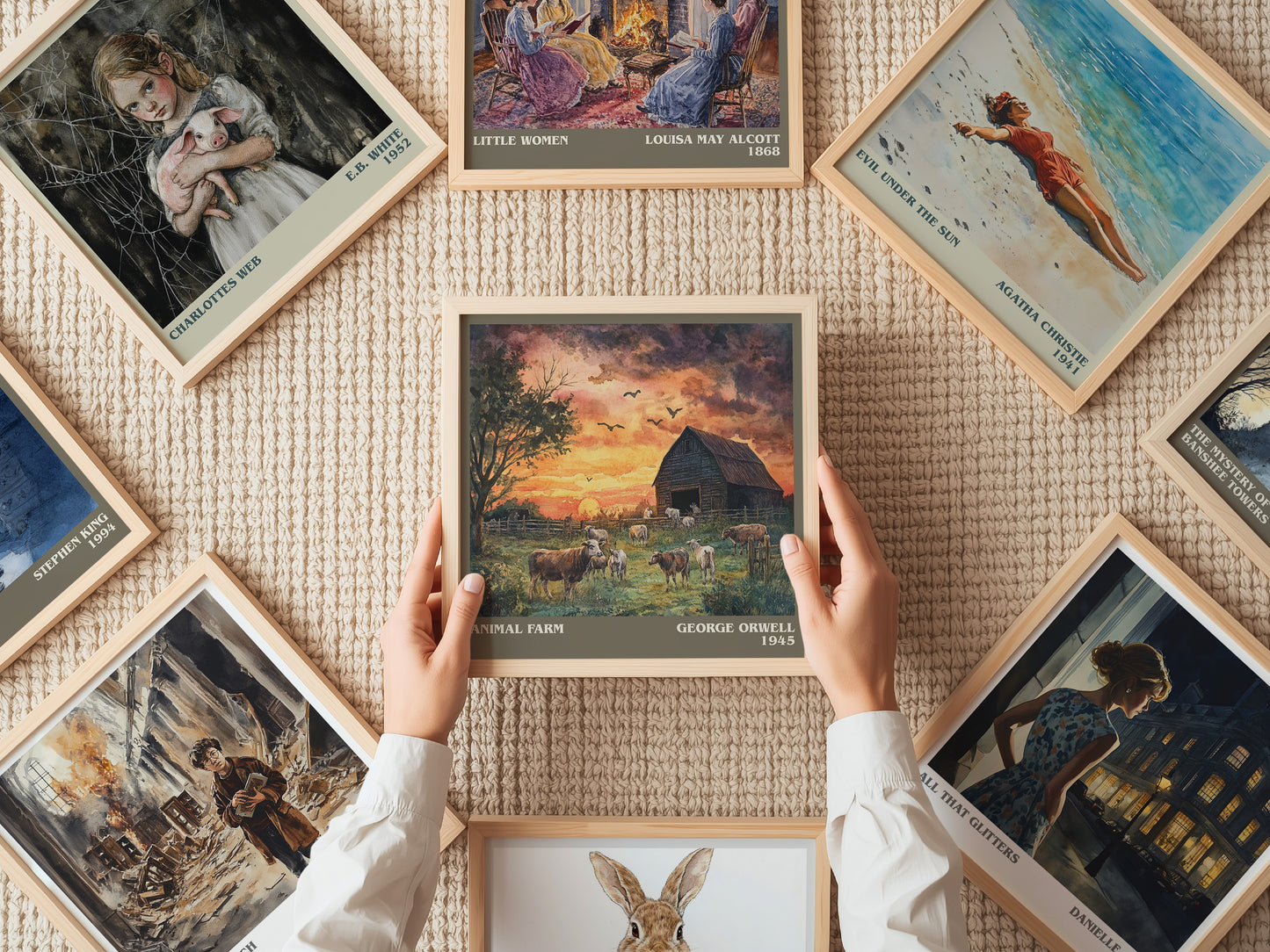 Animal Farm literary print on bookshelf – George Orwell fan gift