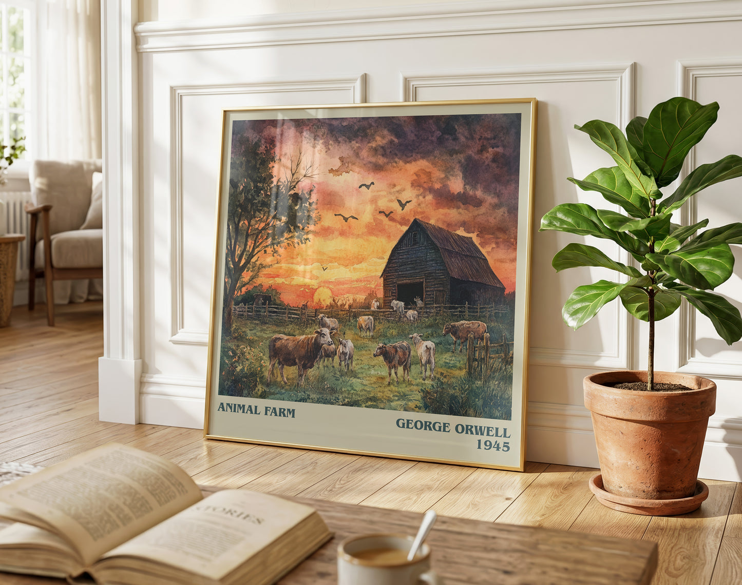 Animal Farm literary poster paired in gallery wall – literary art prints