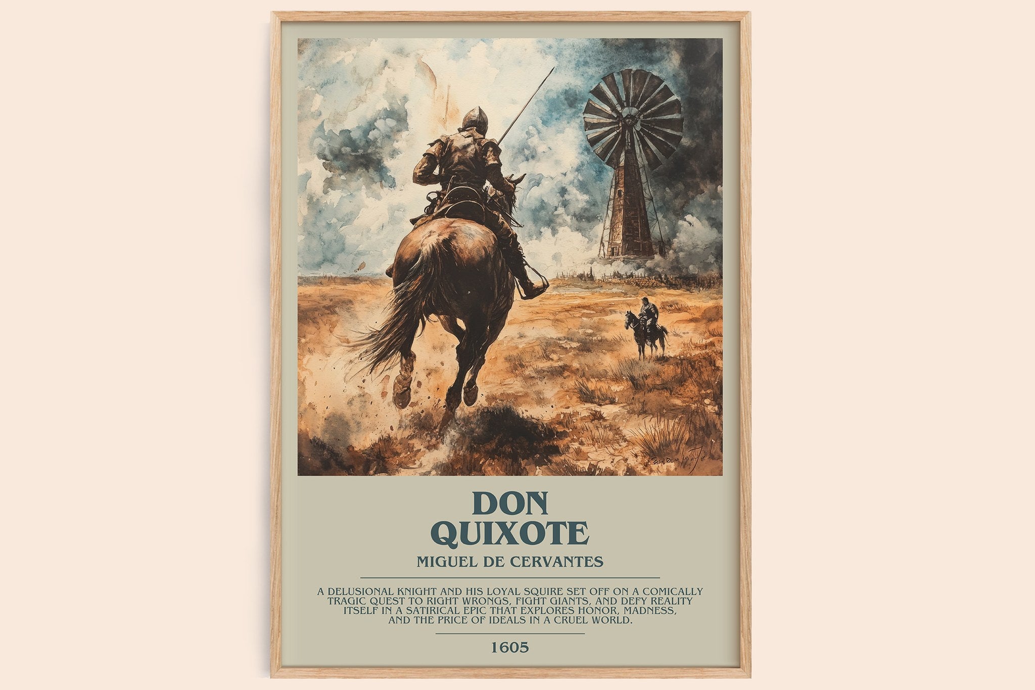 Don Quixote Bookish Wall Art by Miguel De Cervantes