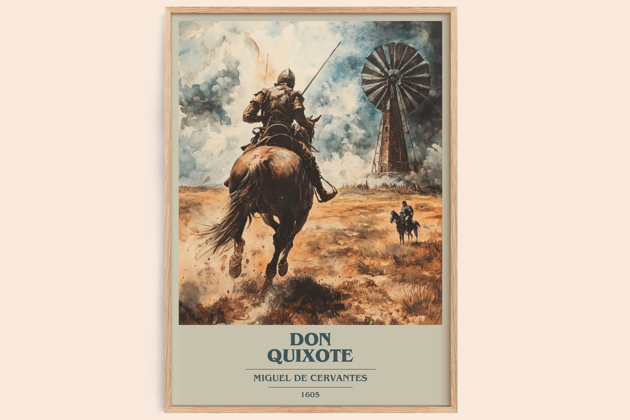 Don Quixote Book Cover Poster by Miguel De Cervantes
