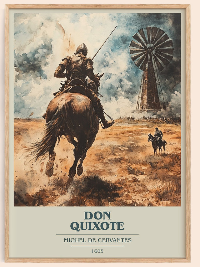 Don Quixote Book Cover Poster by Miguel De Cervantes