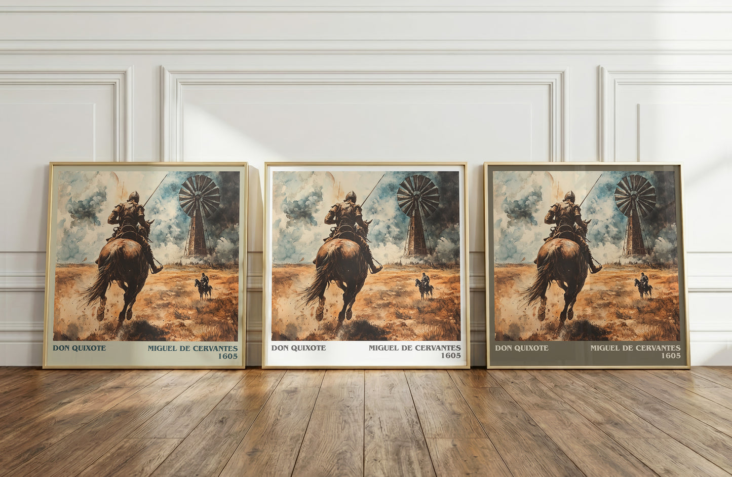 Don Quixote literary print framed by window – literary home decor