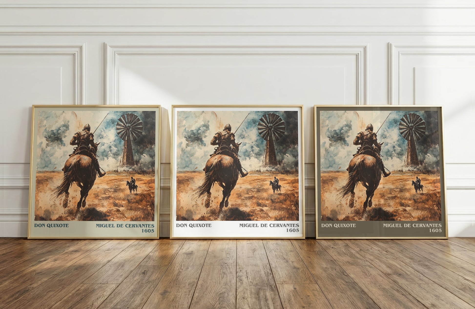 Don Quixote literary print framed by window – literary home decor