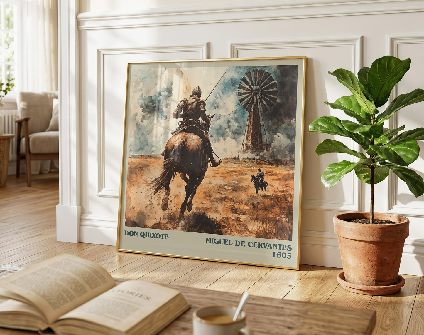 Don Quixote literary poster paired in gallery wall – literary art prints