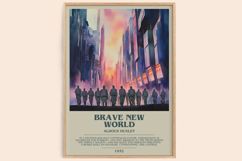 Brave New World Bookish Wall Art by Aldous Huxley (Modern style)