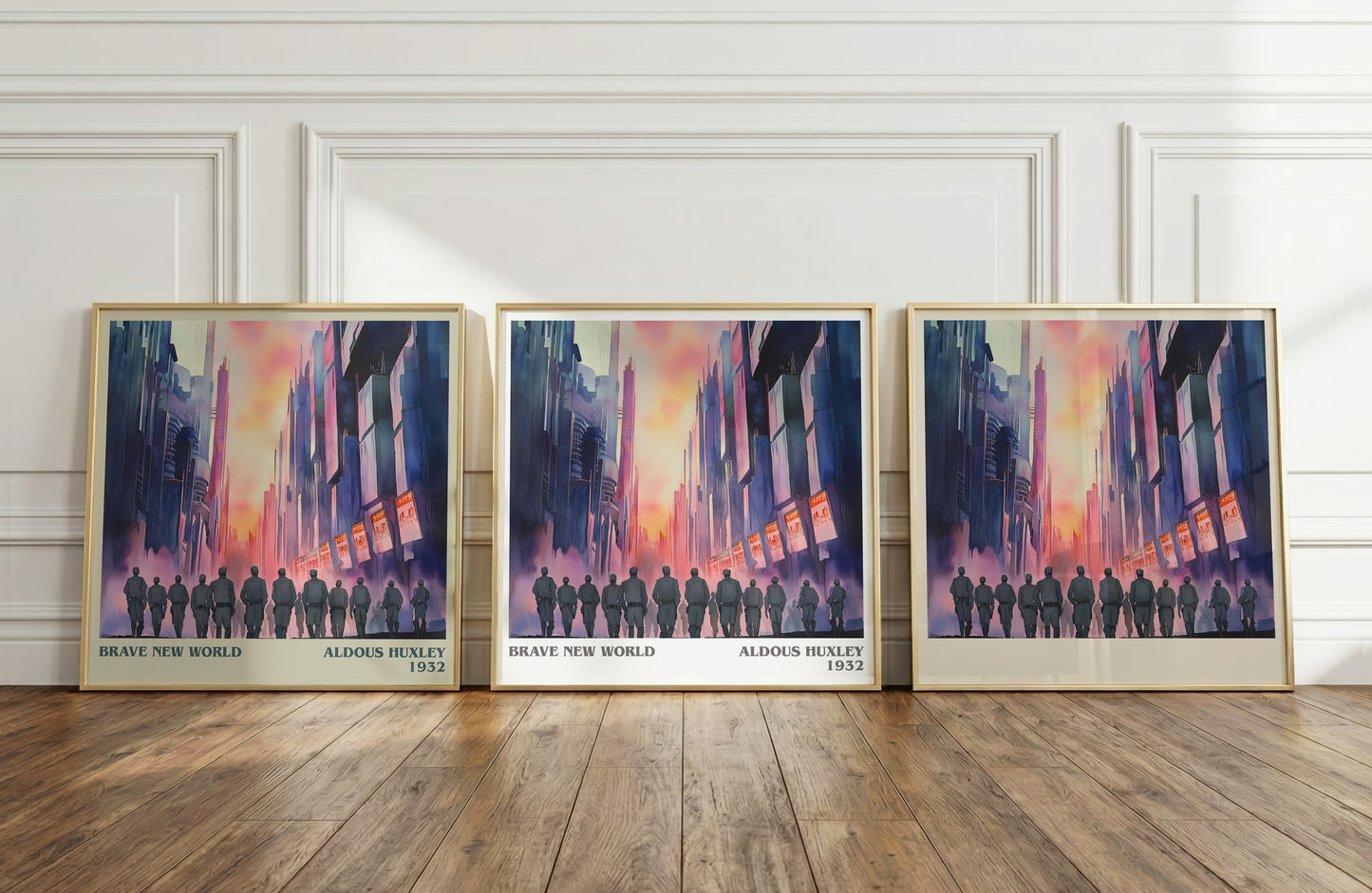 Brave New World literary print framed by window – literary home decor