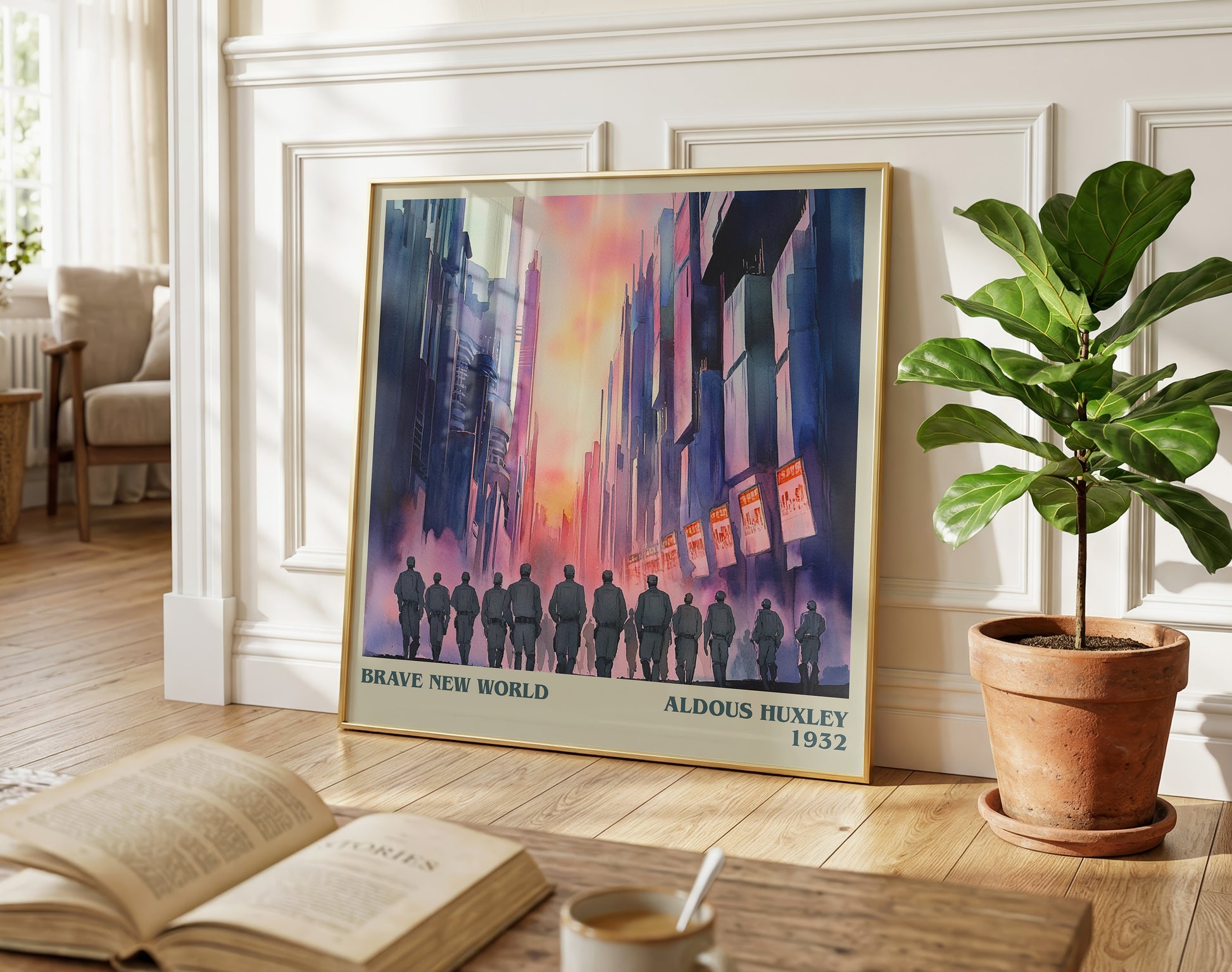 Brave New World literary poster paired in gallery wall – literary art prints