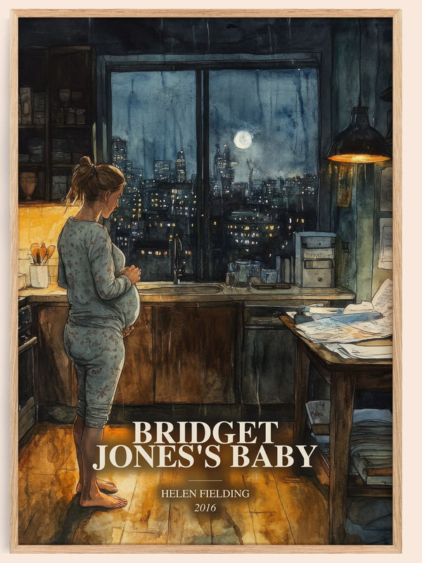 Bridget Jones'S Baby watercolour book poster by Helen Fielding – framed literary art print