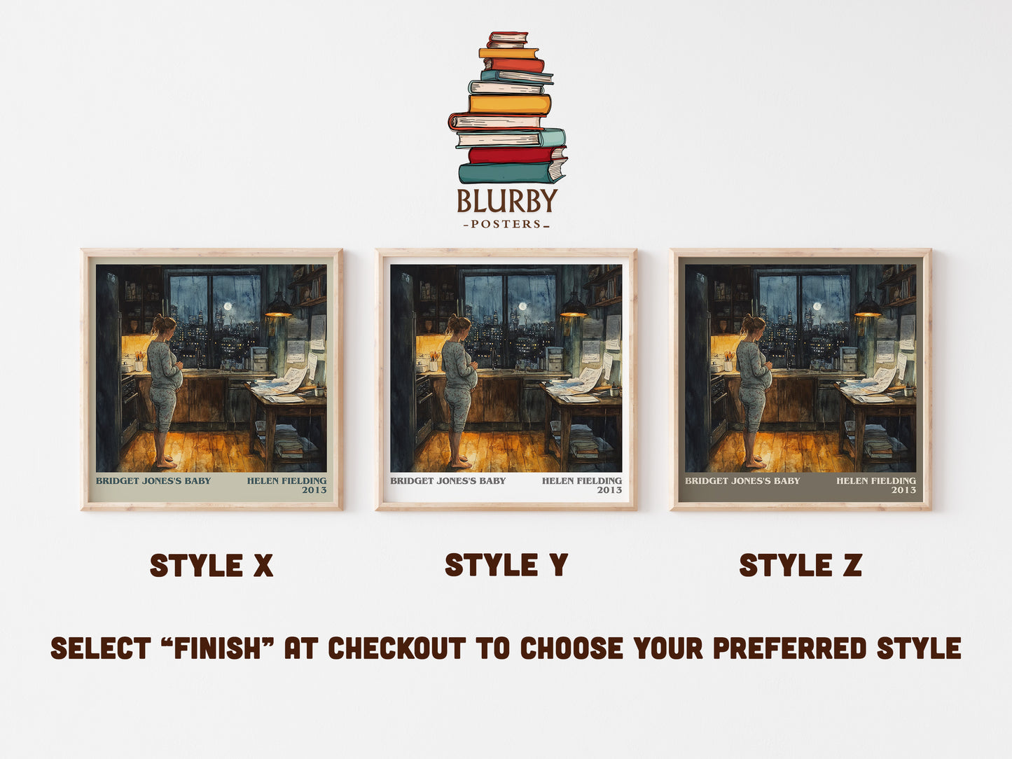Bridget Jones's baby literary art print colour and style options – Helen Fielding book art