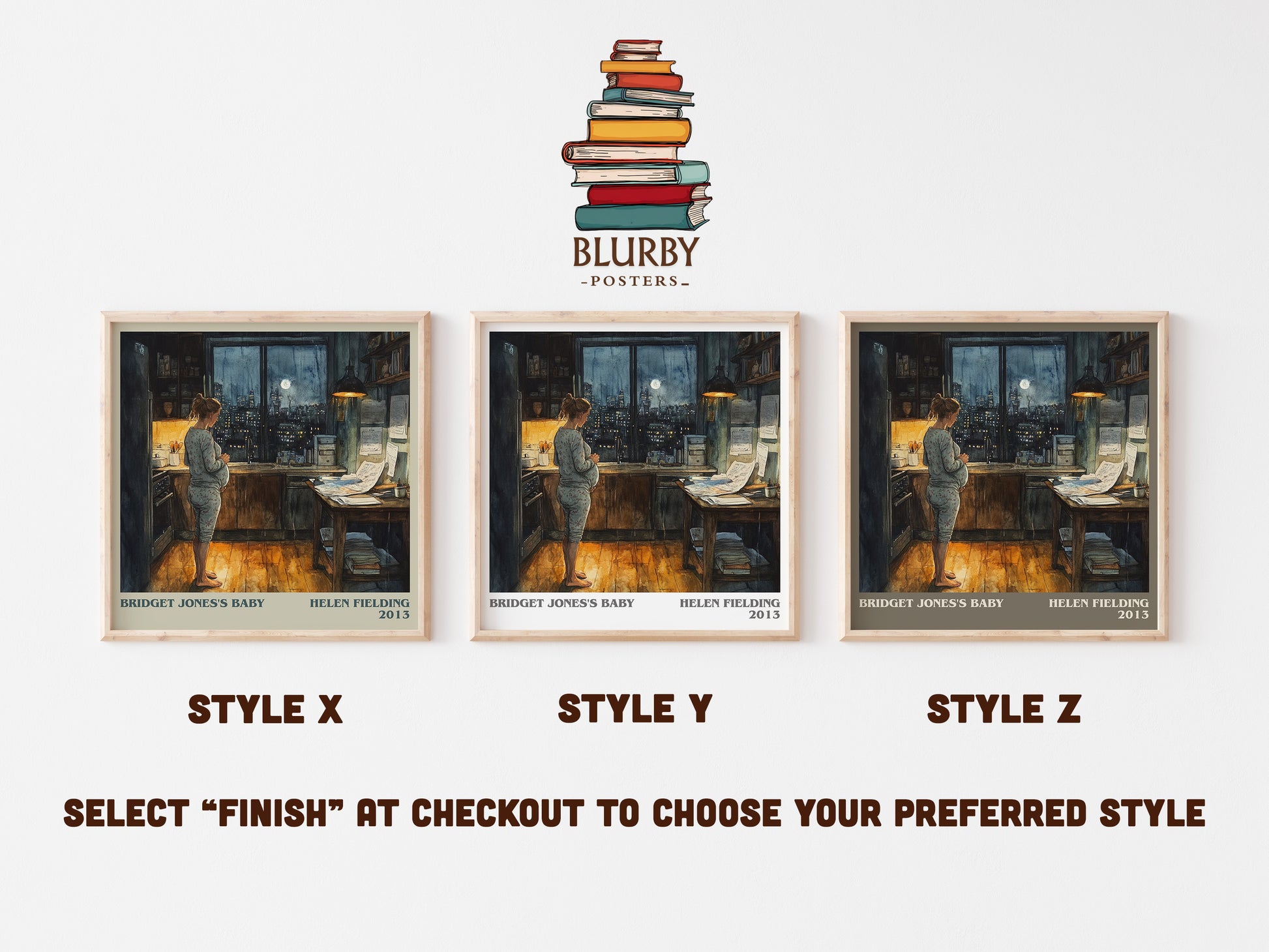 Bridget Jones's baby literary art print colour and style options – Helen Fielding book art