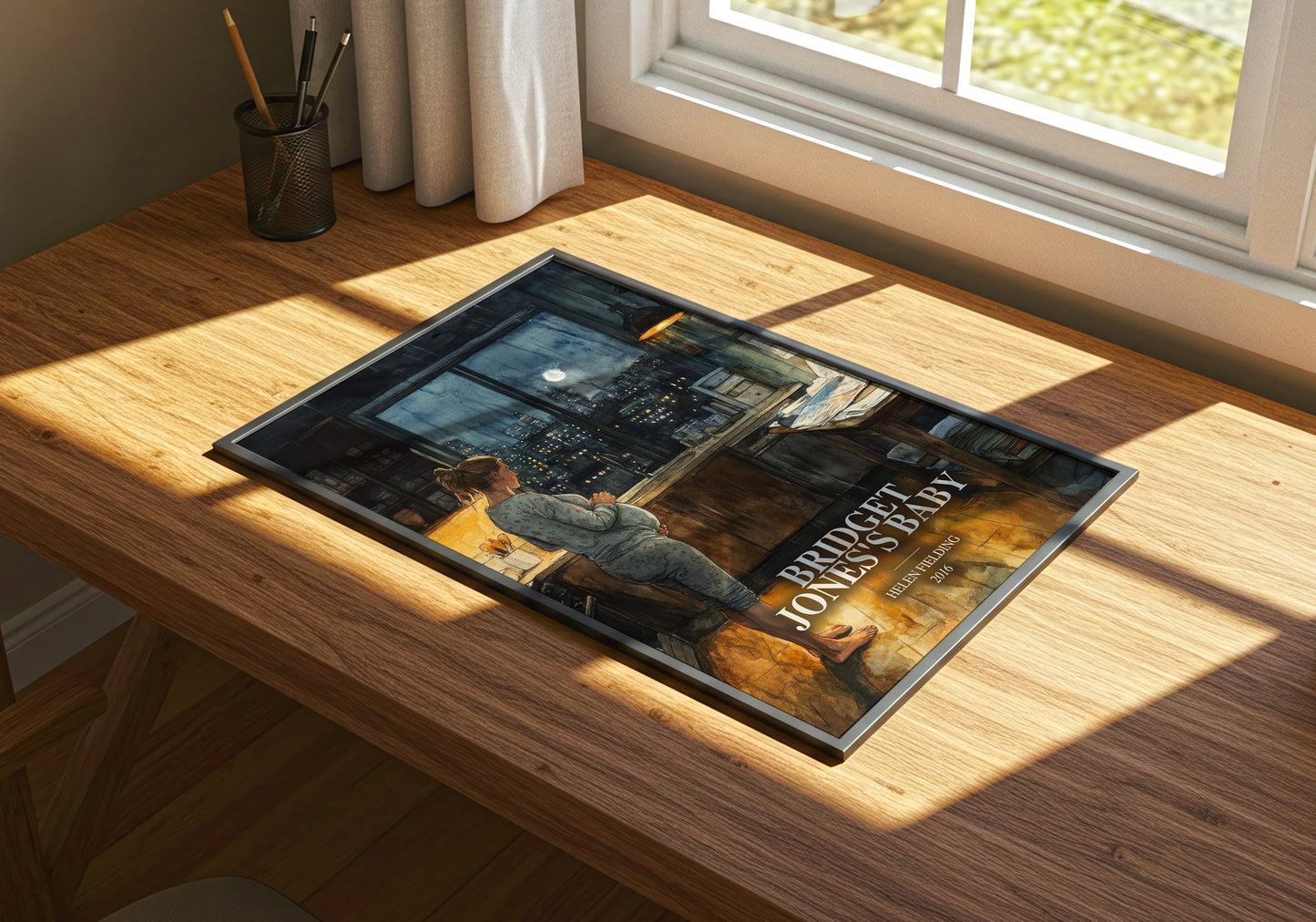 Bridget Jones'S Baby watercolour book poster framed on wall – contemporary fiction wall art