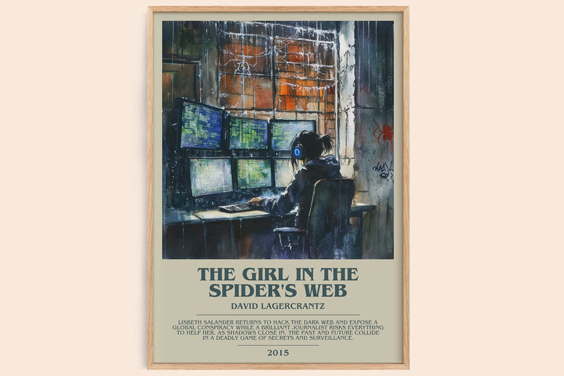 The Girl In The Spider's Web Bookish Wall Art by David Lagercrantz (Modern style)