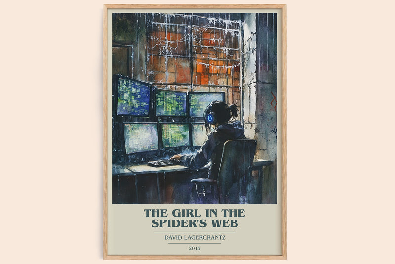 The Girl In The Spider's Web Book Cover Poster by David Lagercrantz (Modern Minimalist style)