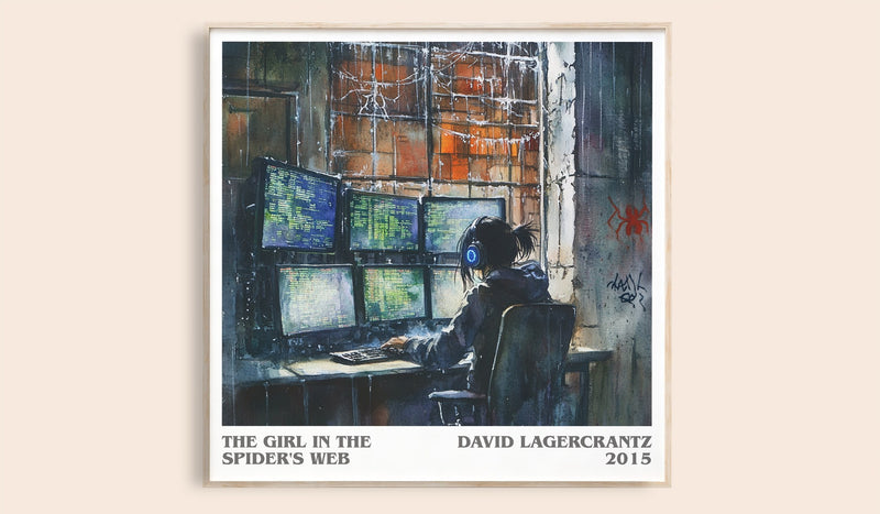 The Girl In The Spider's Web Literary Art Print by David Lagercrantz (Square style)