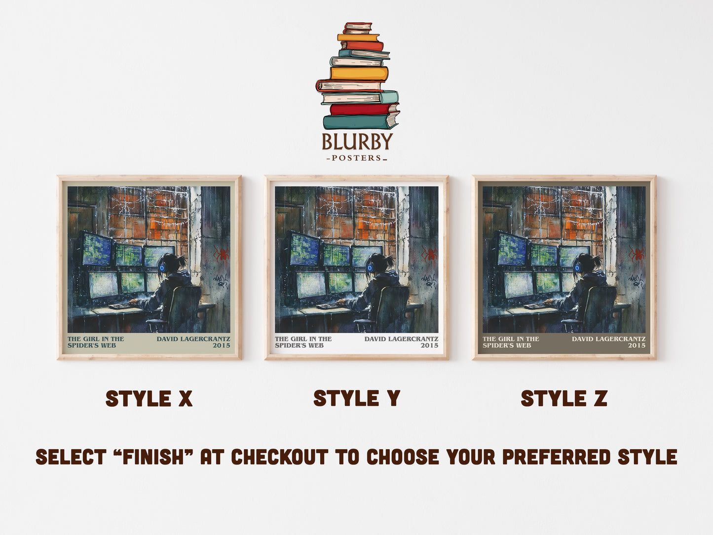 The Girl In The Spider's Web literary art print colour and style options – David Lagercrantz book art