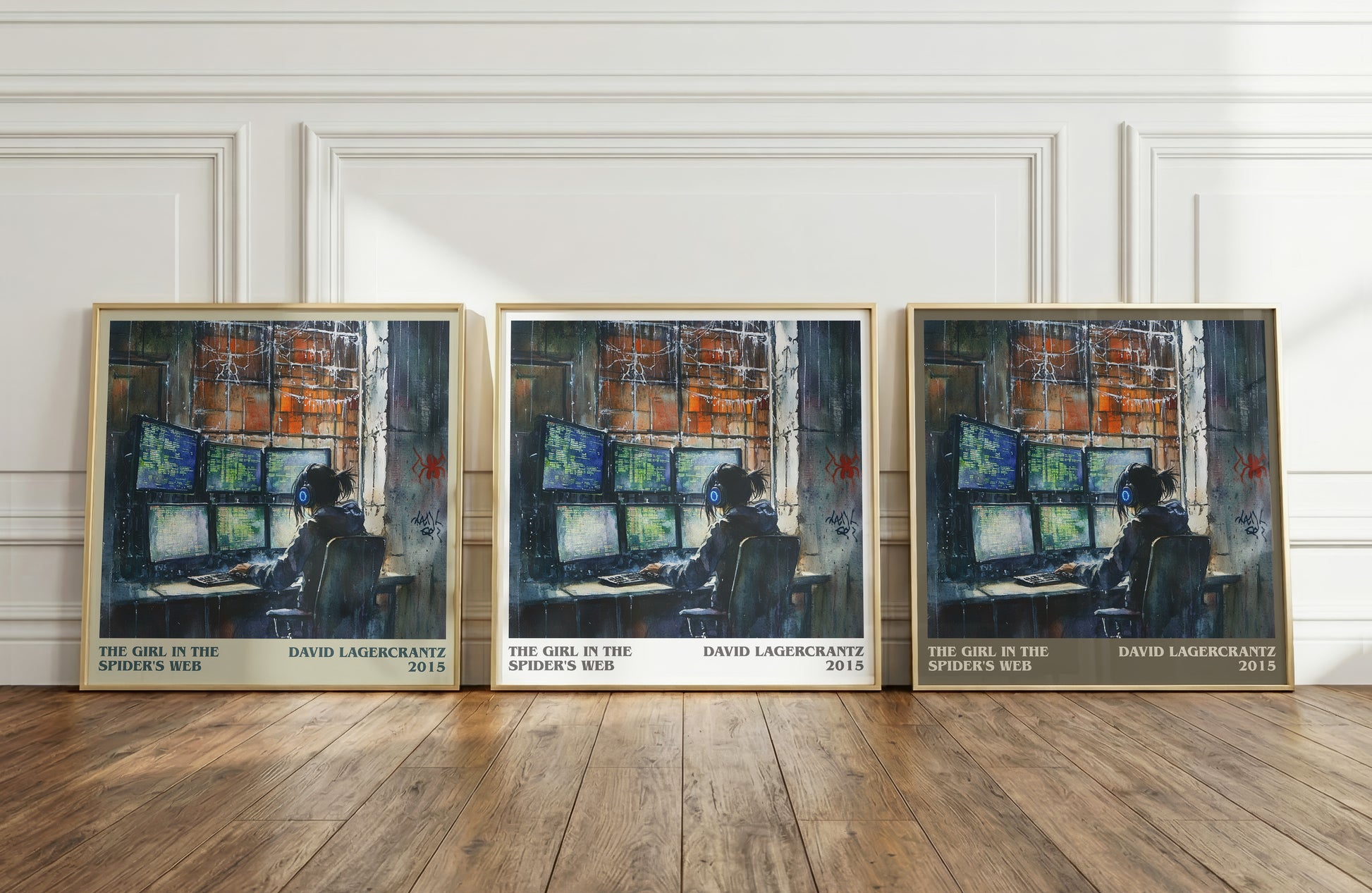 The Girl In The Spider's Web literary print framed by window – literary home decor