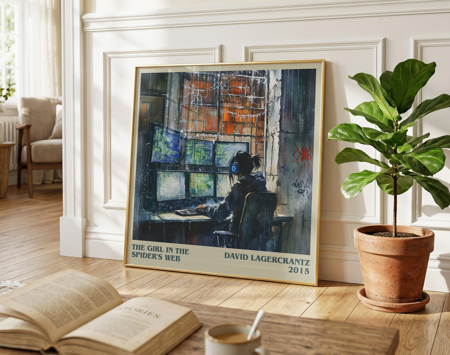 The Girl In The Spider's Web literary poster paired in gallery wall – literary art prints