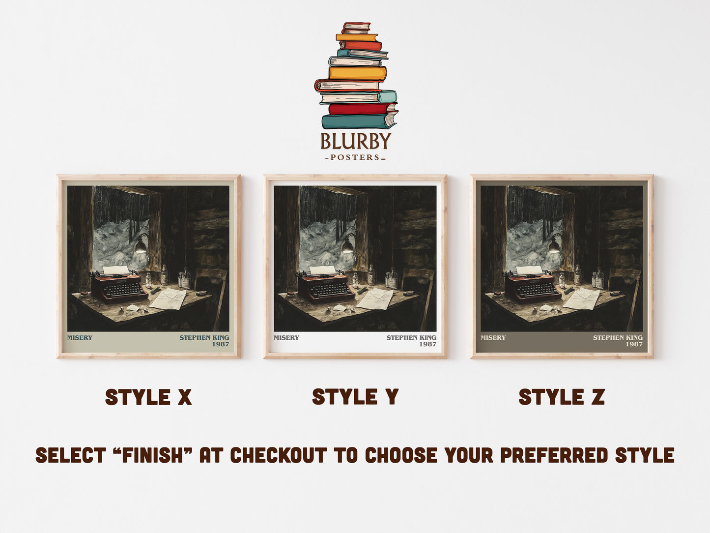 Misery literary art print colour and style options – Stephen King book art