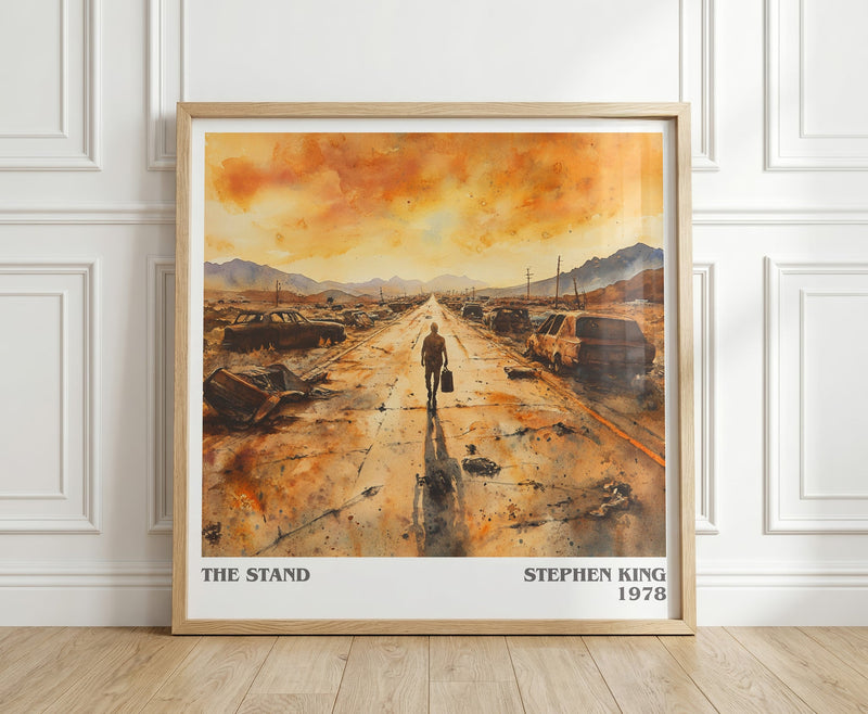 The Stand literary print in frame leaning in hallway – horror wall art