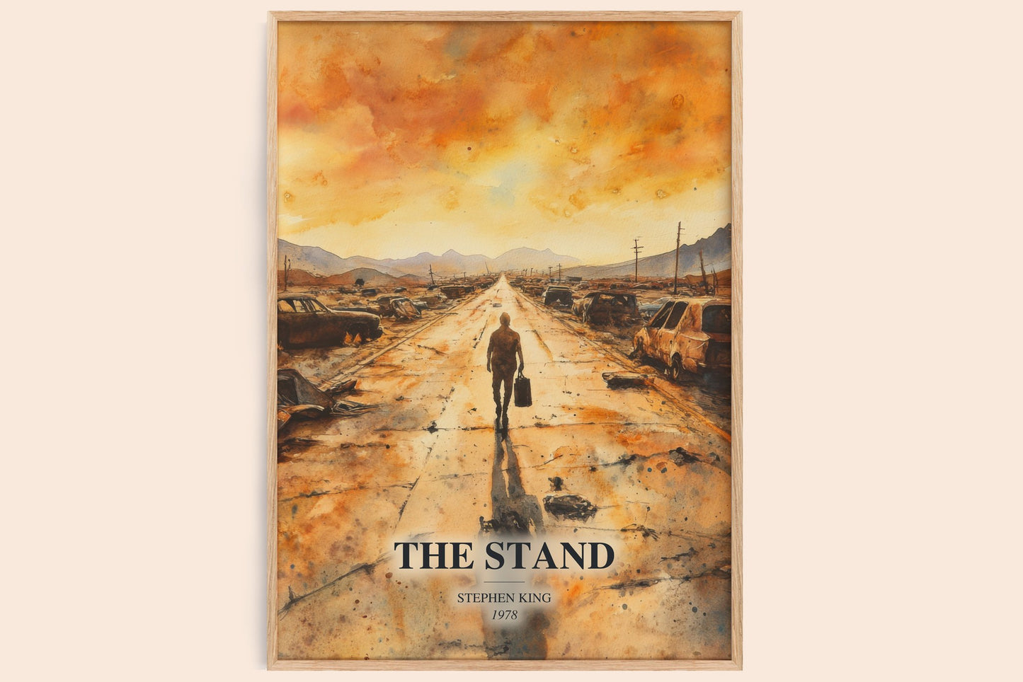 The Stand watercolour book poster by Stephen King – framed literary art print