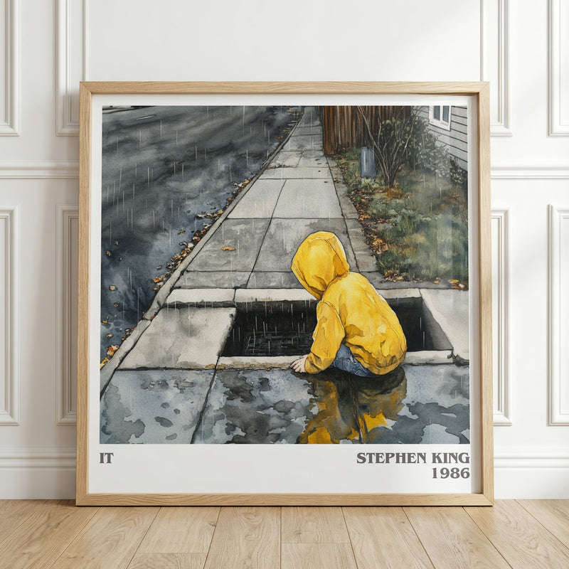 It literary print in frame leaning in hallway – horror wall art