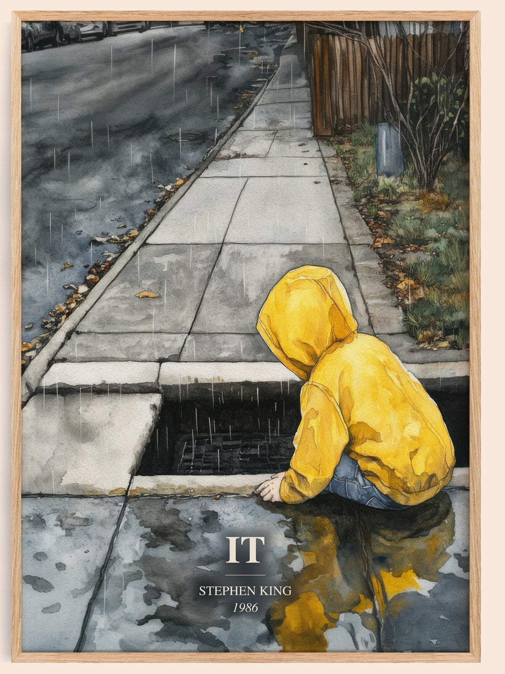 It watercolour book poster by Stephen King – framed literary art print