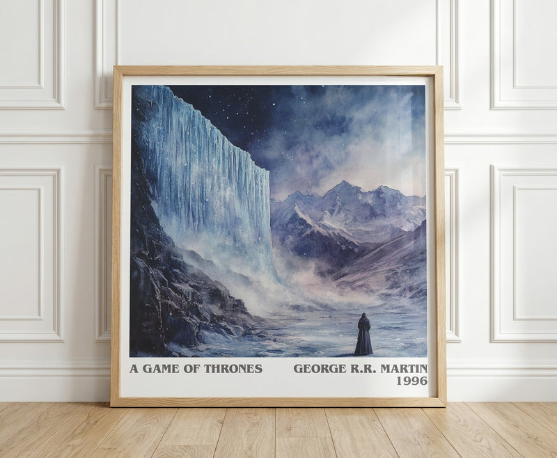 A Game Of Thrones literary print in frame leaning in hallway – fantasy wall art