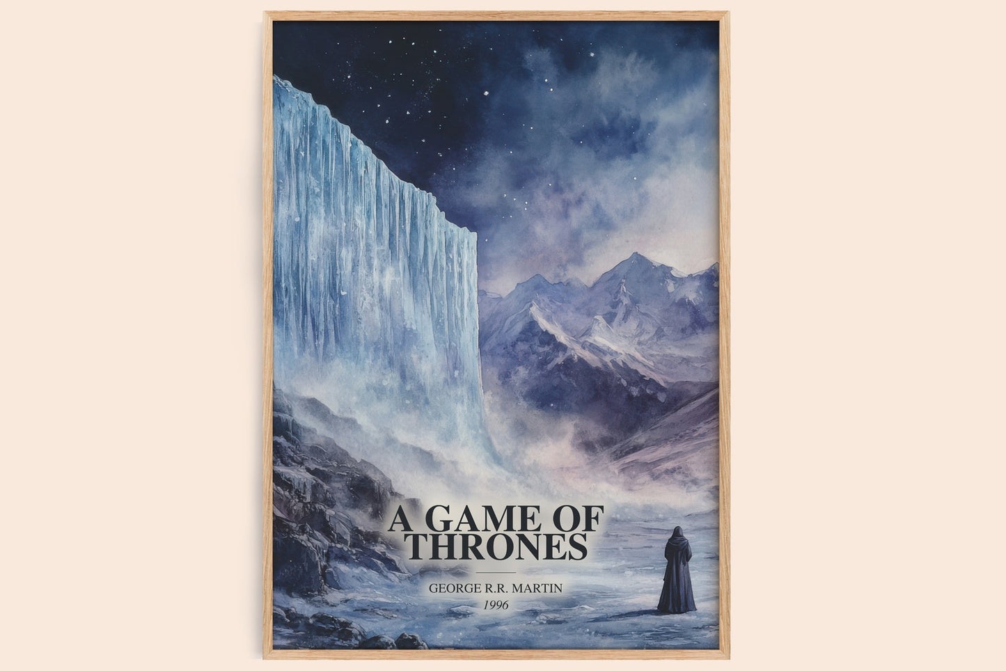 A Game Of Thrones watercolour book poster by George R.R. Martin – framed literary art print