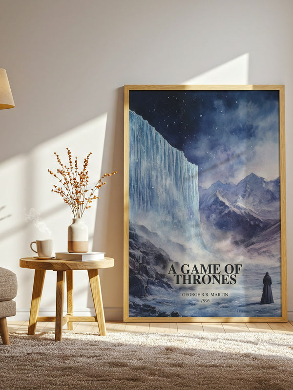 A Game Of Thrones watercolour print in frame leaning in hallway – fantasy wall art