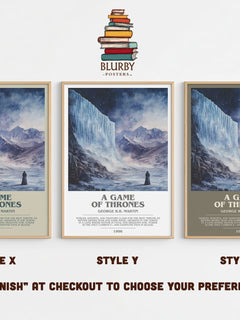 A Game Of Thrones Bookish Wall Art by George R.R. Martin – Style X, Y and Z side by side – choose your finish