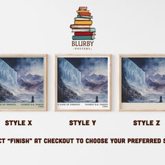 A Game Of Thrones Literary Art Print by George R.R. Martin – Style X, Y and Z square prints side by side – choose your finish