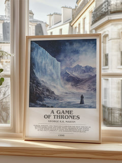 A Game Of Thrones Bookish Wall Art by George R.R. Martin – framed print by a bright window