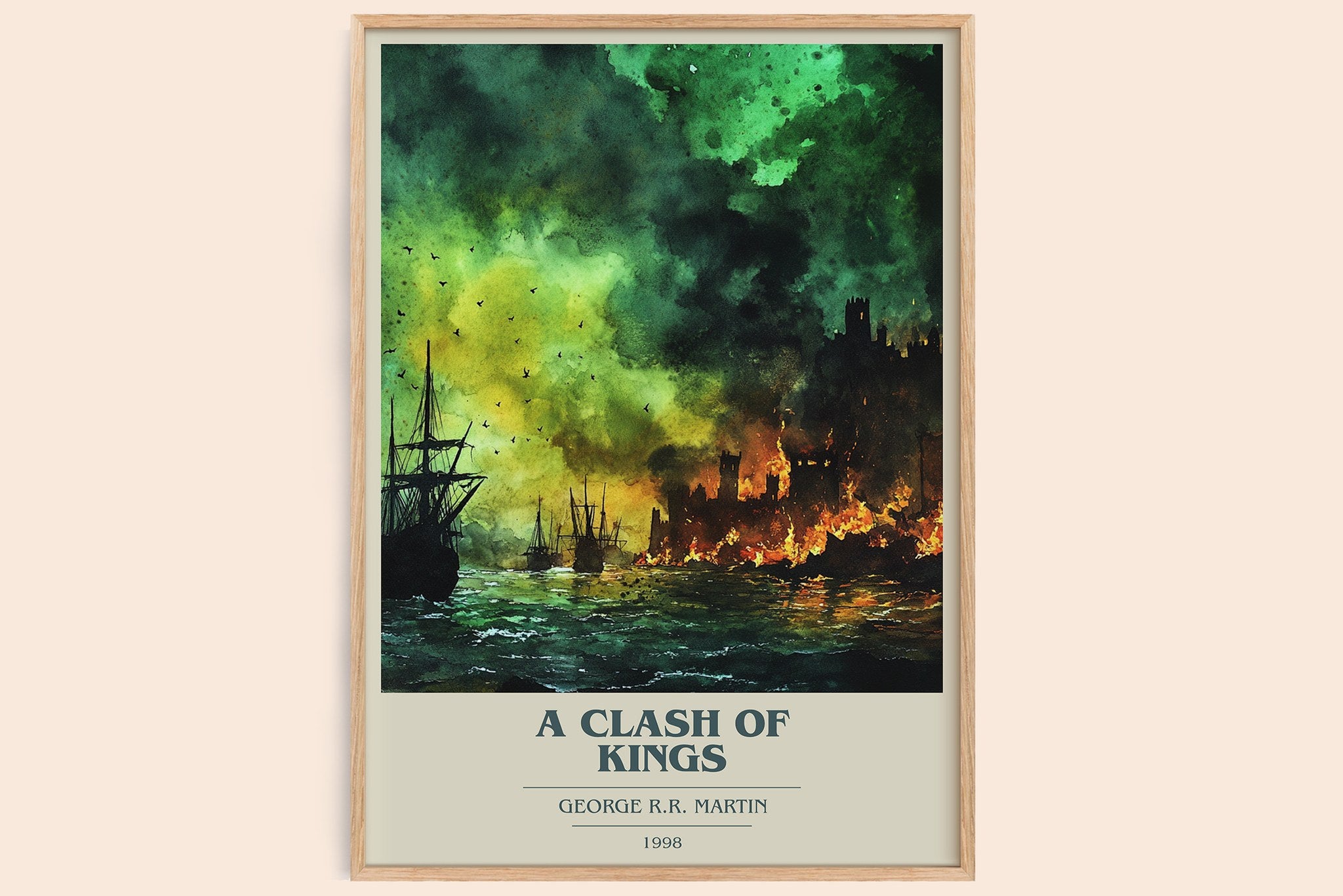 A Clash of Kings Book Cover Poster by George R. R. Martin