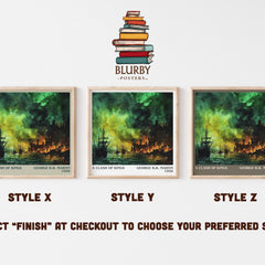 A Clash of Kings Literary Art Print by George R. R. Martin – Style X, Y and Z square prints side by side – choose your finish